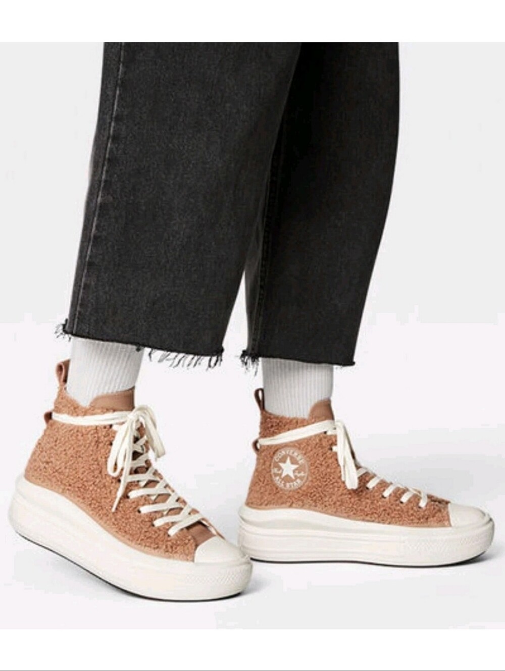 🆕️ Converse Chuck Taylor All Star Move Platform High Sherpa Champagne Tan Sz 9